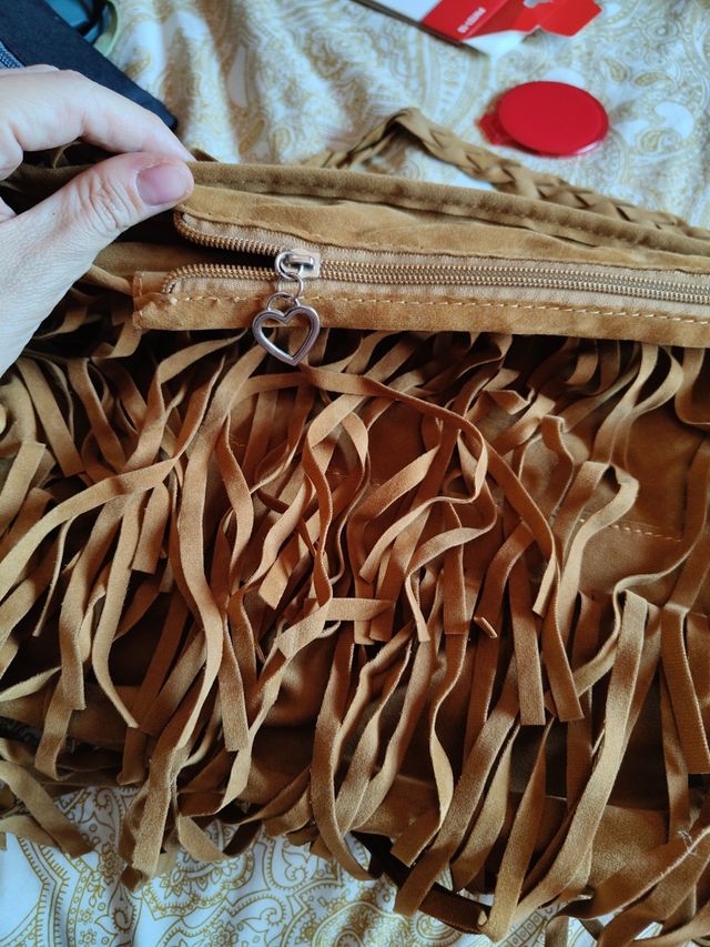 Bolso flecos marrón