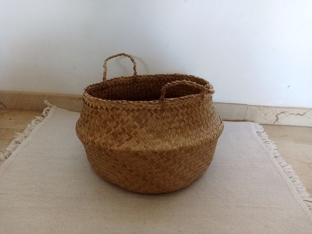 Cesta mimbre marrón