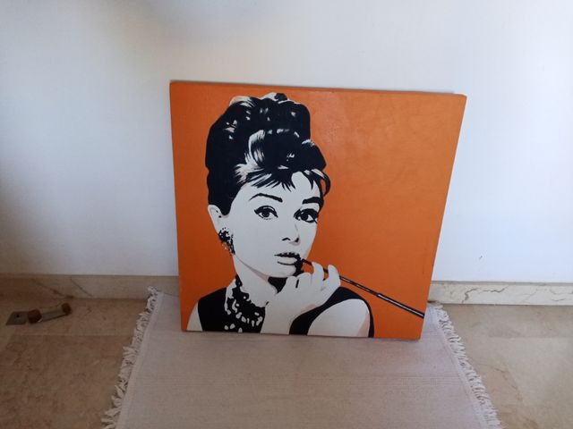 Cuadro Audrey Hepburn - Naranja