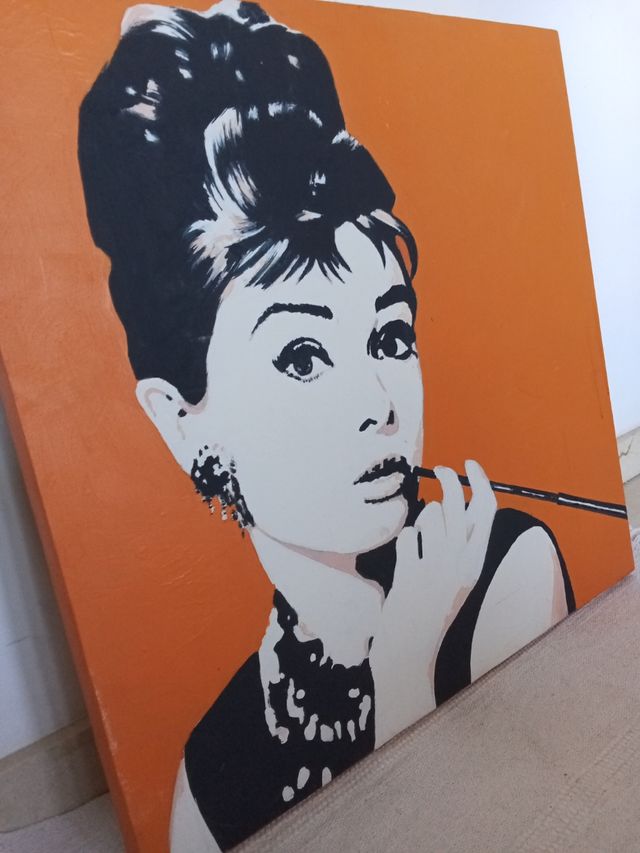 Cuadro Audrey Hepburn - Naranja