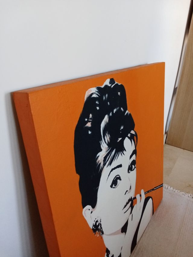 Cuadro Audrey Hepburn - Naranja