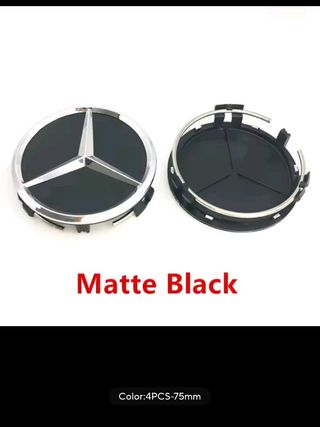 4x Embl Mercedes Benz 75mm Negro Mate