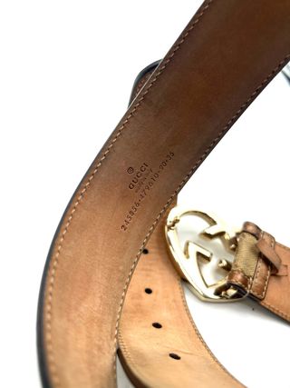 Cinturón Gucci Beige y Marrón