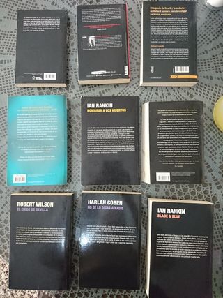 Lote de 9 libros de novela policíaca 