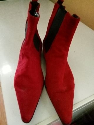 Botines mujer rojos