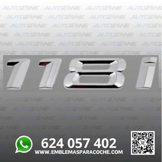 Emblema 118i cromado para maletero de BMW Serie 1