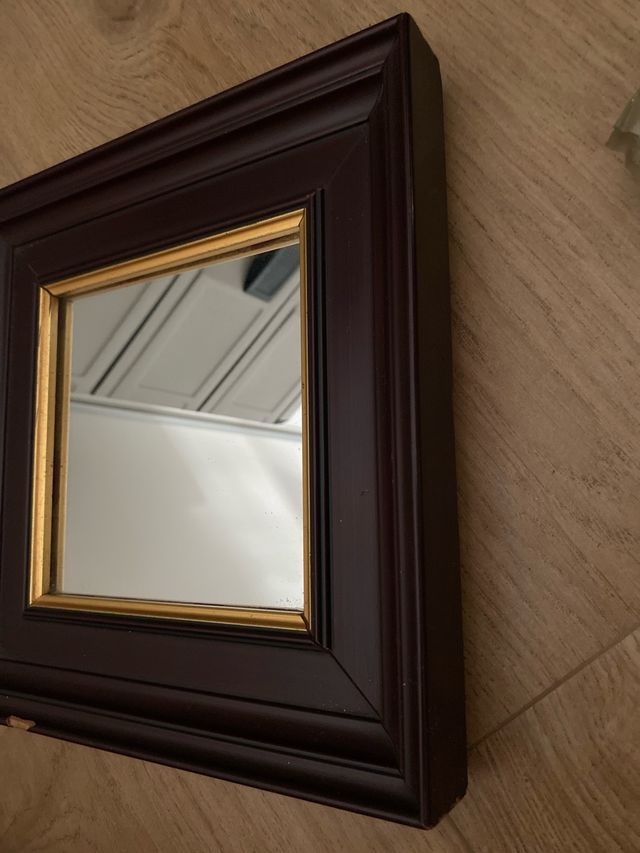 Espejo madera dorado 25cm