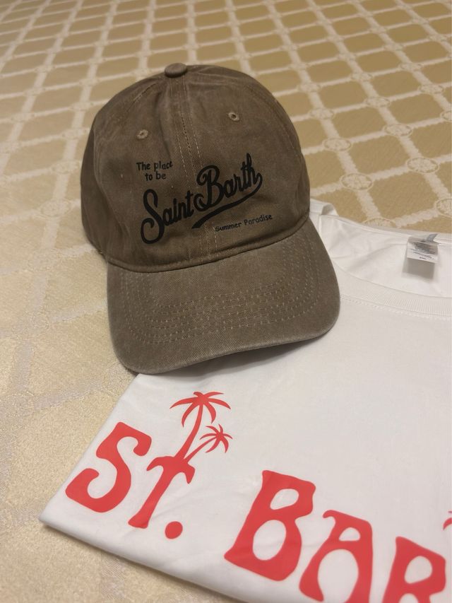 Cappellino Saint Barth - marrone e bianco