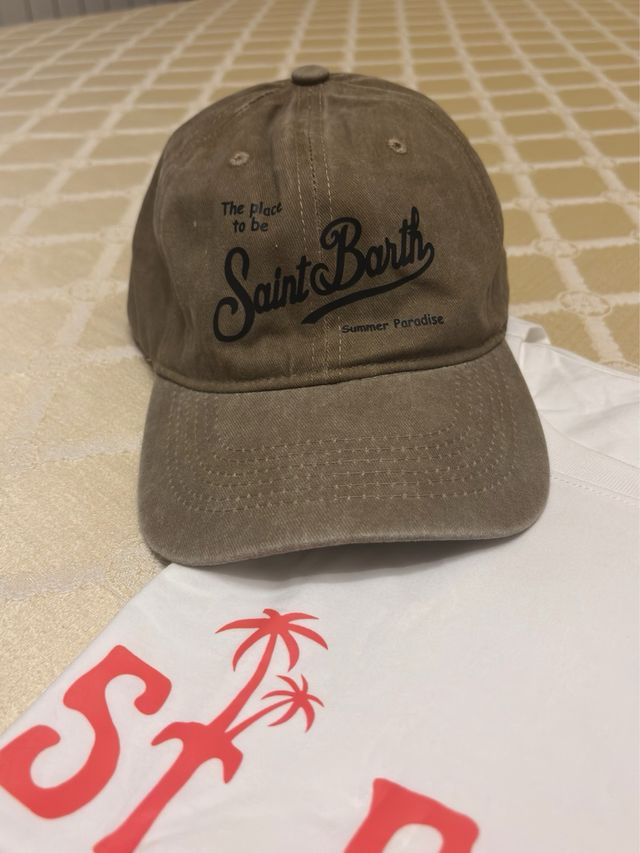 Cappellino Saint Barth - marrone e bianco