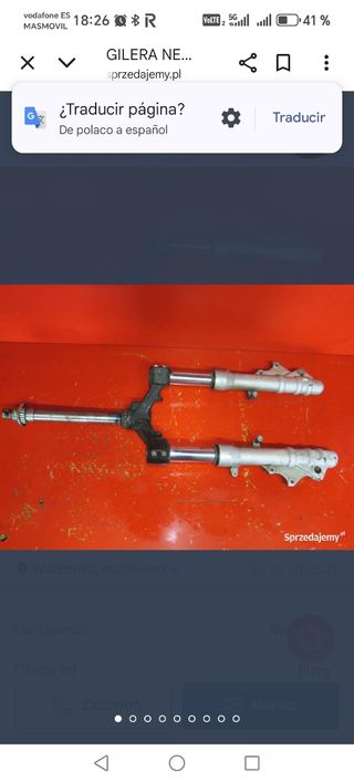 Horquilla gilera nexus 500 y piaggio x9 500
