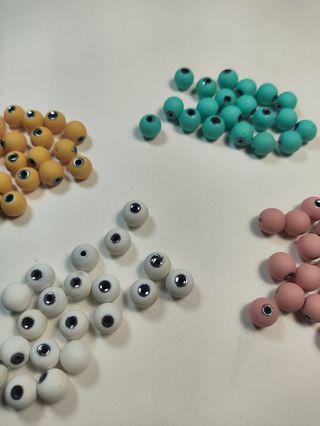 Perline occhi 6mm - colorate opache