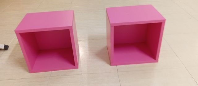 2 Estanterías cubos rosa