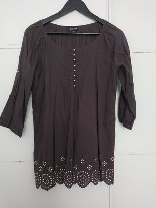 Blusa Caroll negra de verano Talla 38