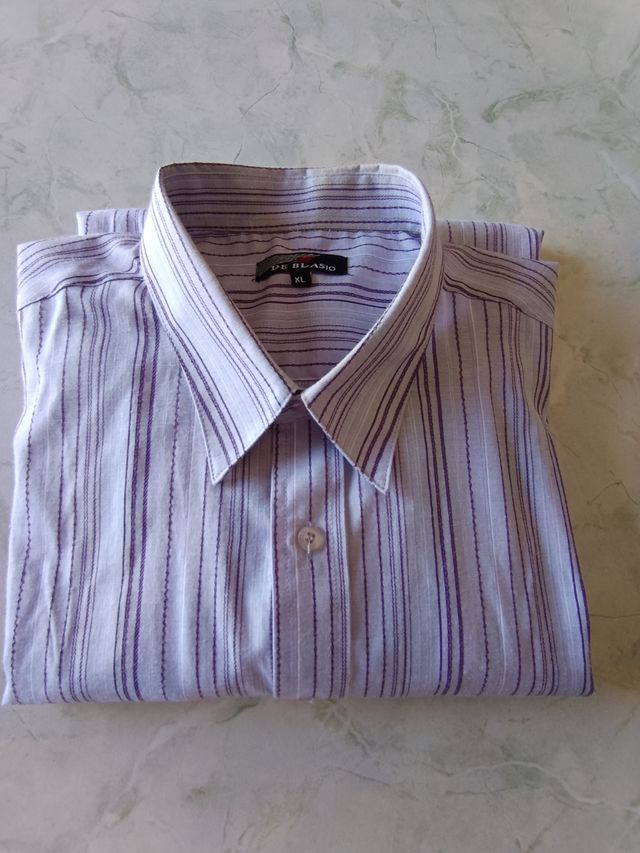 Camicia De Blasio XL righe viola