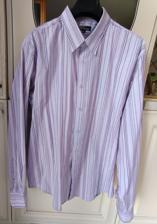 Camicia De Blasio XL righe viola