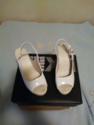 Sandalias cuña mujer (36) blancas