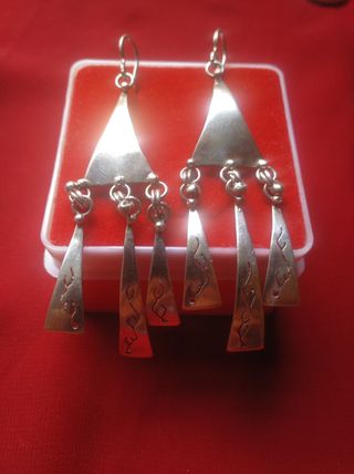 Pendientes plata antiguos (7cm)