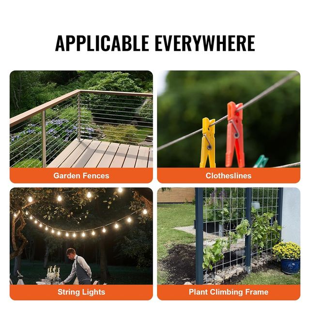 Cable acero inoxidable + kit instalación