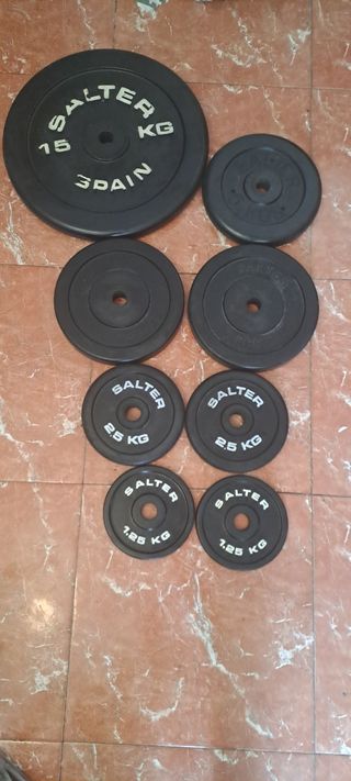 PESAS 4 DISCOS SALTER DE 5KG CAUCHO