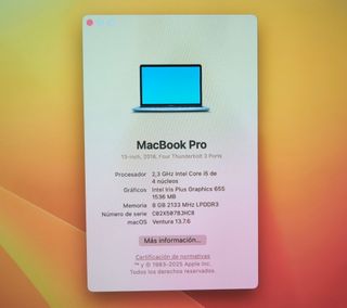PORTÁTIL MACBOOK PRO 13 A1989 i5/8GB/256GB #3