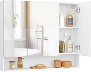 Armadietto Bagno da Parete con Ante a Specchio, Mo