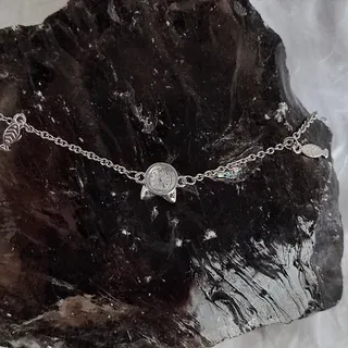 Tobillera plata con dije gato