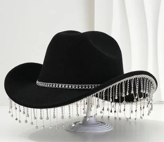 Sombrero vaquero negro con brillos