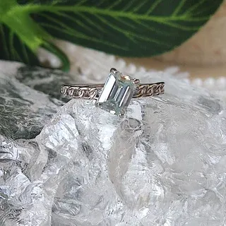 Anillo moissanita plata - azul