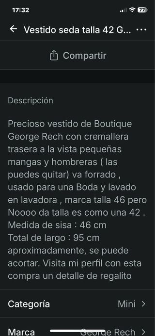 Noche Vestido George Rech seda flores XL Lujo