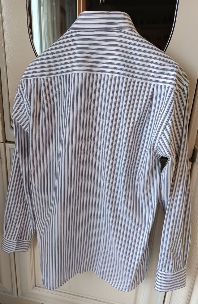 Camicia Uomo Grigio-Bianco Rigata