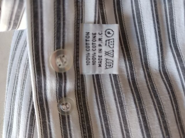 Camicia Uomo Grigio-Bianco Rigata