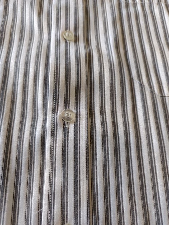 Camicia Uomo Grigio-Bianco Rigata