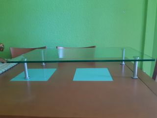 Mesa cristal TV - Mueble TV Medidas: 80×43×13