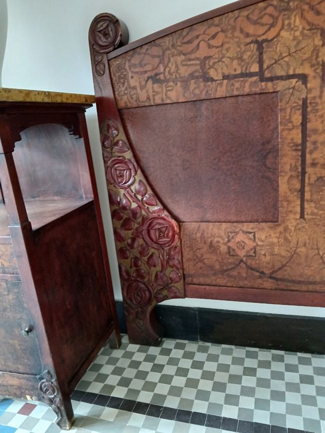 Conjunto Art Deco cabecera cama, mesitas de noche