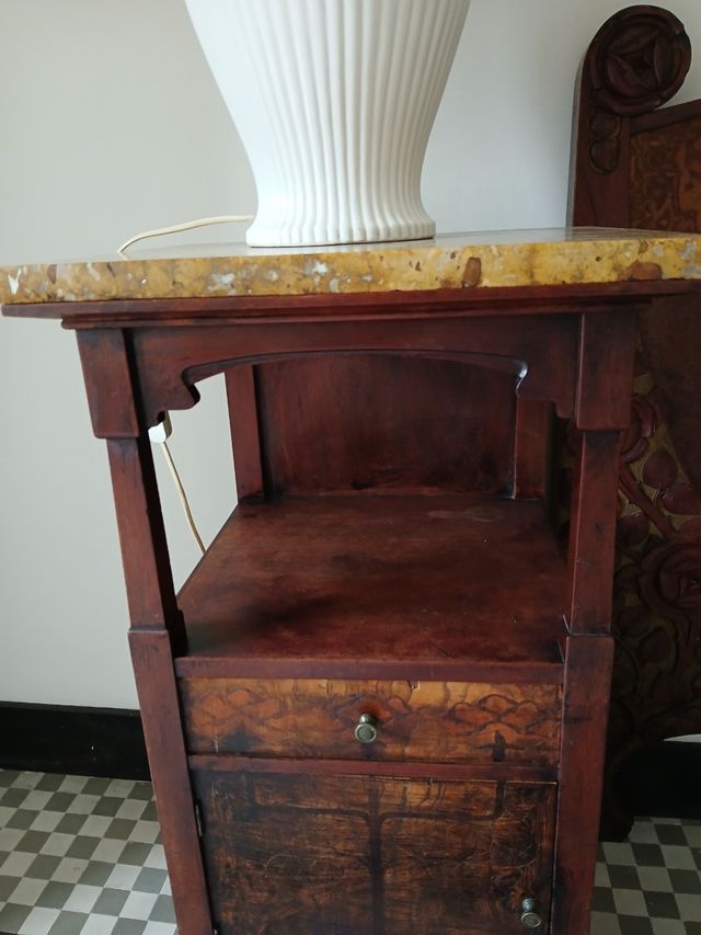 Conjunto Art Deco cabecera cama, mesitas de noche