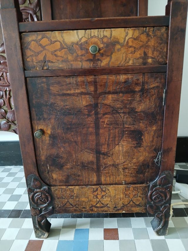 Conjunto Art Deco cabecera cama, mesitas de noche