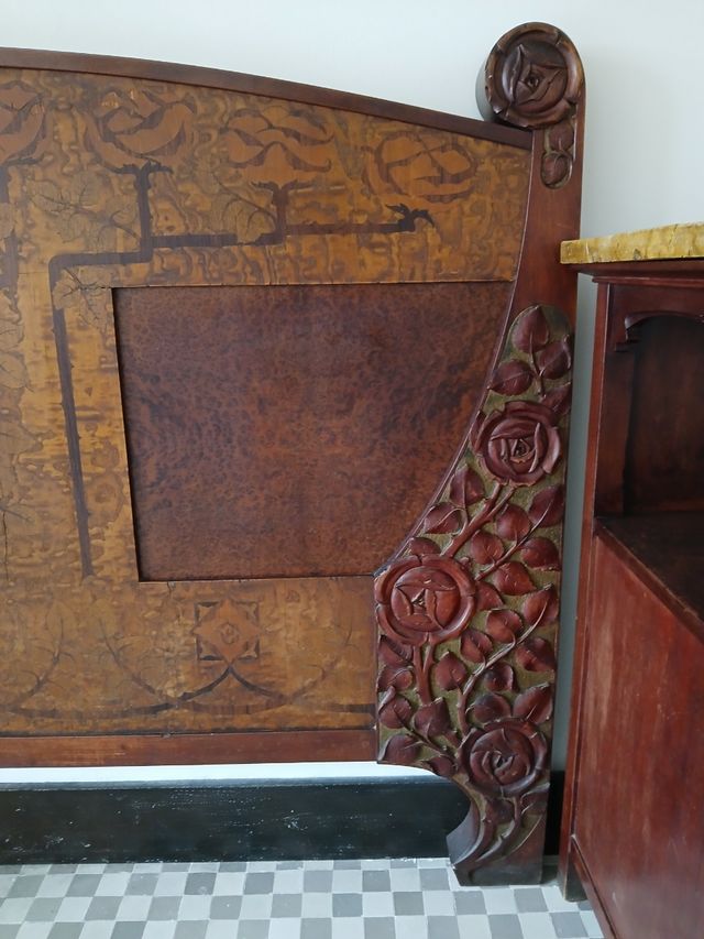 Conjunto Art Deco cabecera cama, mesitas de noche