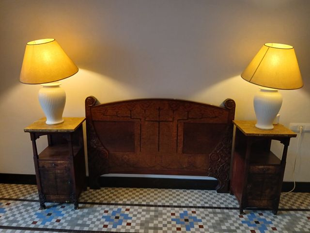 Conjunto Art Deco cabecera cama, mesitas de noche