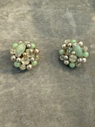 Pendientes Zara verdes plata