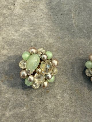 Pendientes Zara verdes plata