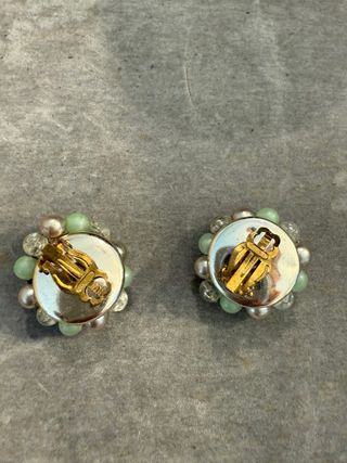 Pendientes Zara verdes plata