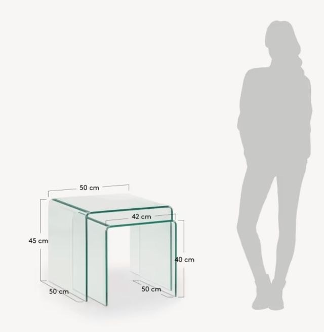 Mesas nido Kave Home - cristal