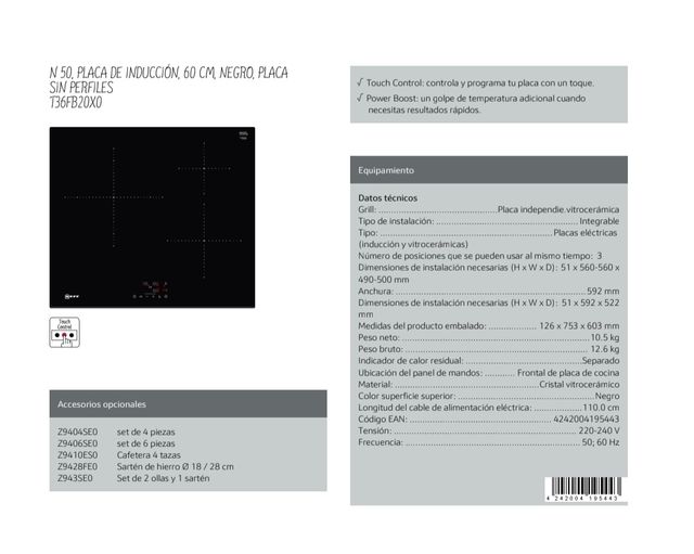 Placa inducción Neff - Nueva, sin abrir