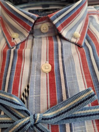 Camicia Uomo a Righe Blu e Rossa
