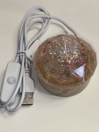 Lampada resina glitter oro