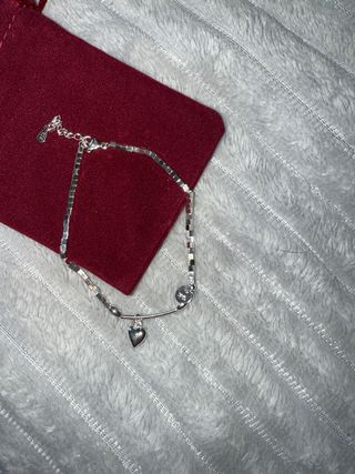Pulsera plata 925 con colgante de corazon