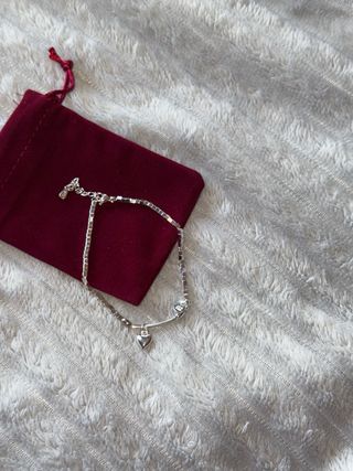 Pulsera plata 925 con colgante de corazon