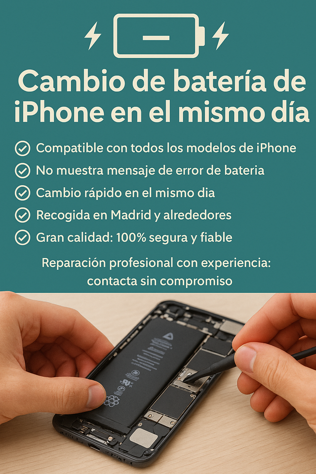Cambia la batería de tu iPhone en el mismo día