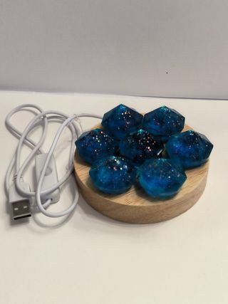 Lampada resina blu | 7 gemme