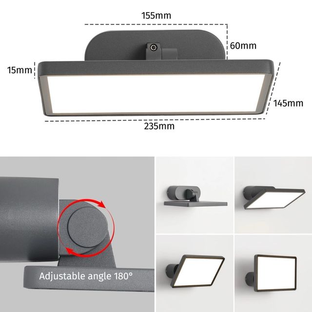 Applique LED KUKAK Grigia Esterno IP65